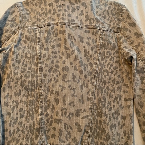 Kut from Cloth Gray Animal Leopard Print Denim Jacket - Picture 11 of 15